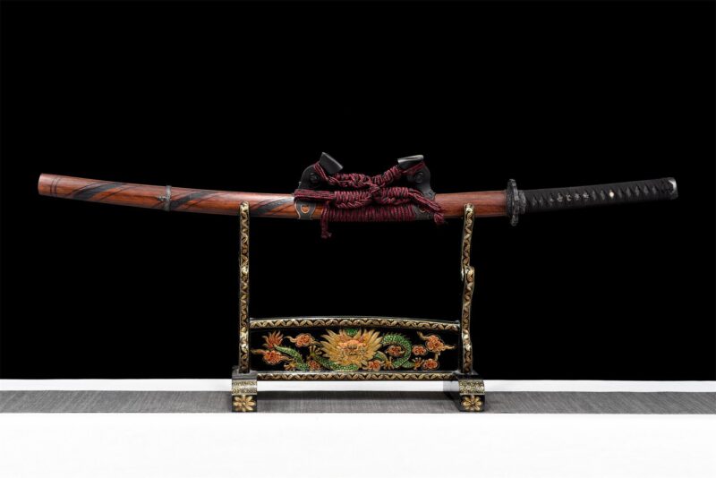 Miecz Damasceński Katana Z Prawdziwym Hamonem
